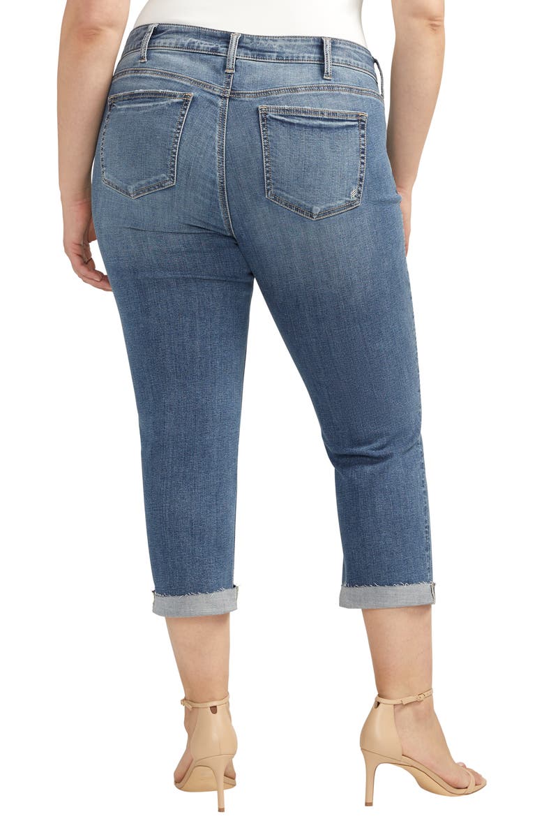 Silver Jeans Co. Elyse Luxe Stretch Distressed Capri Jeans, Alternate, color, 