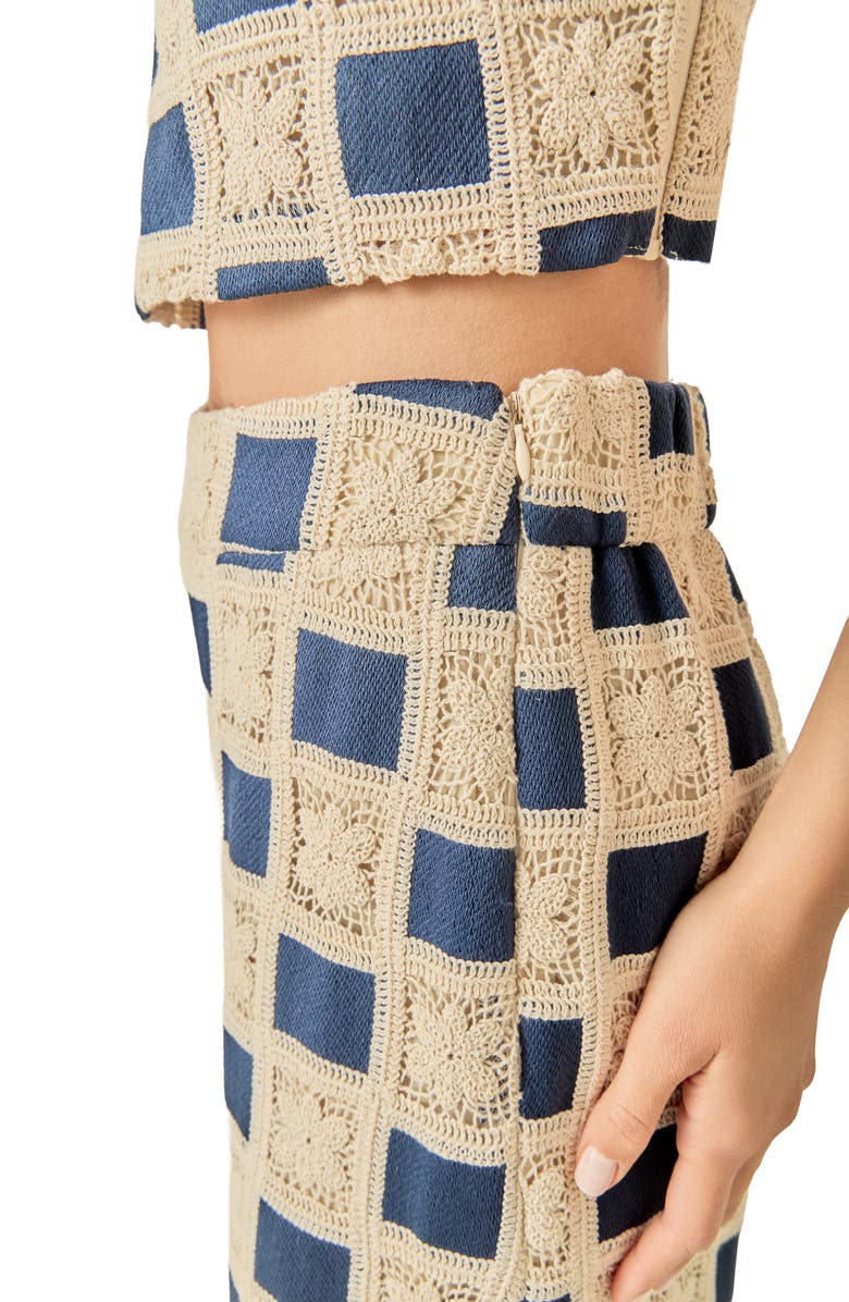 English Factory Embroidered Wide Leg Pants, Alternate, color, Navy