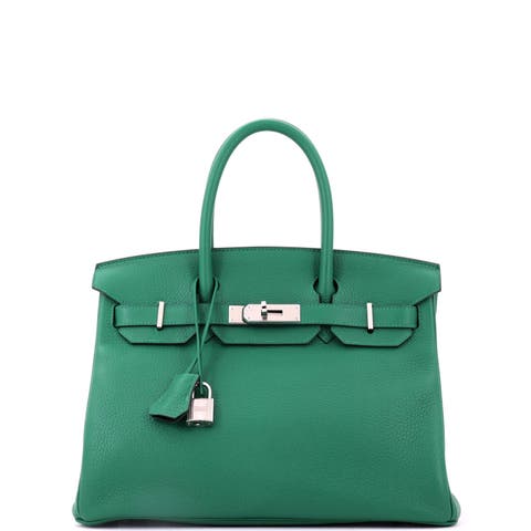 Birkin Handbag Verso Clemence with Palladium Hardware 30