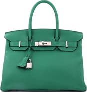 Pre-Owned Hermes Birkin Handbag Verso Clemence with Palladium Hardware 30