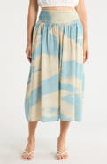DKNY Smock Waist Pleated Skirt