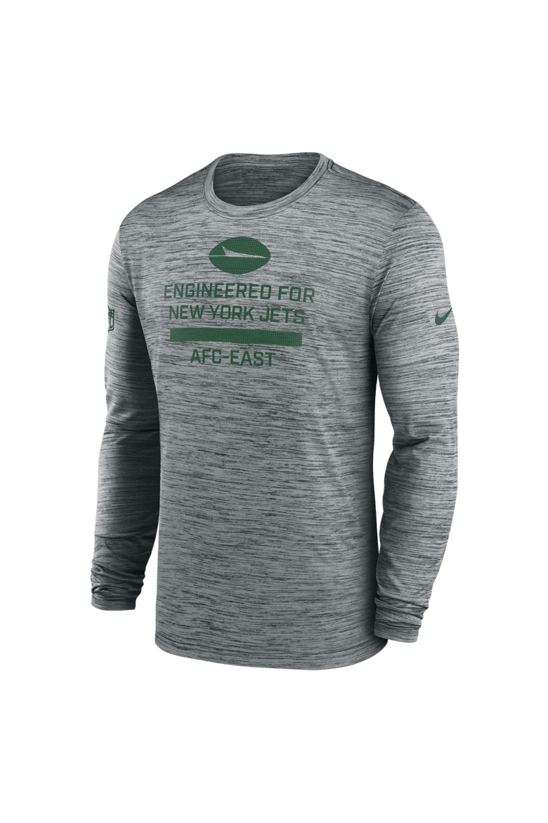 Men's Nike Gray New York Jets Sideline Velocity Performance Long Sleeve T-Shirt, Alternate, color, Gray