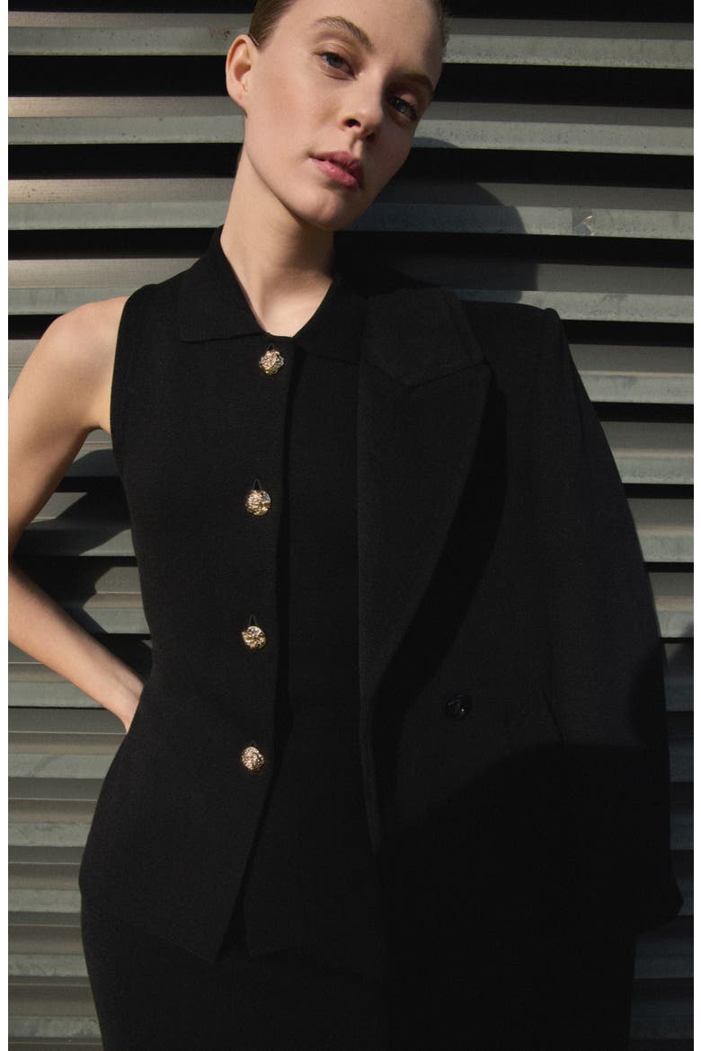 Lulu Vest, Alternate, color, BLACK