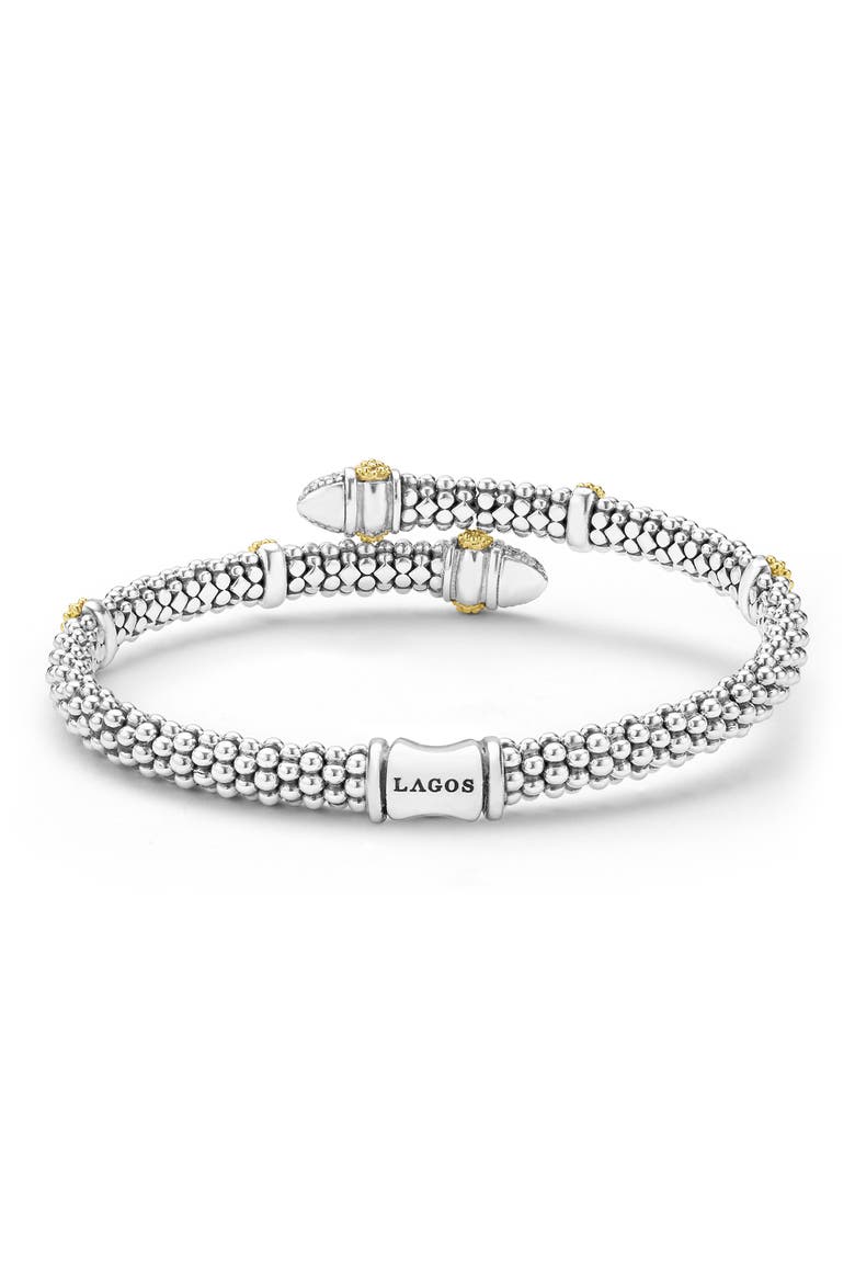 Two-Tone Caviar Diamond Versa Bypass Bracelet, Alternate, color, TWO TONE