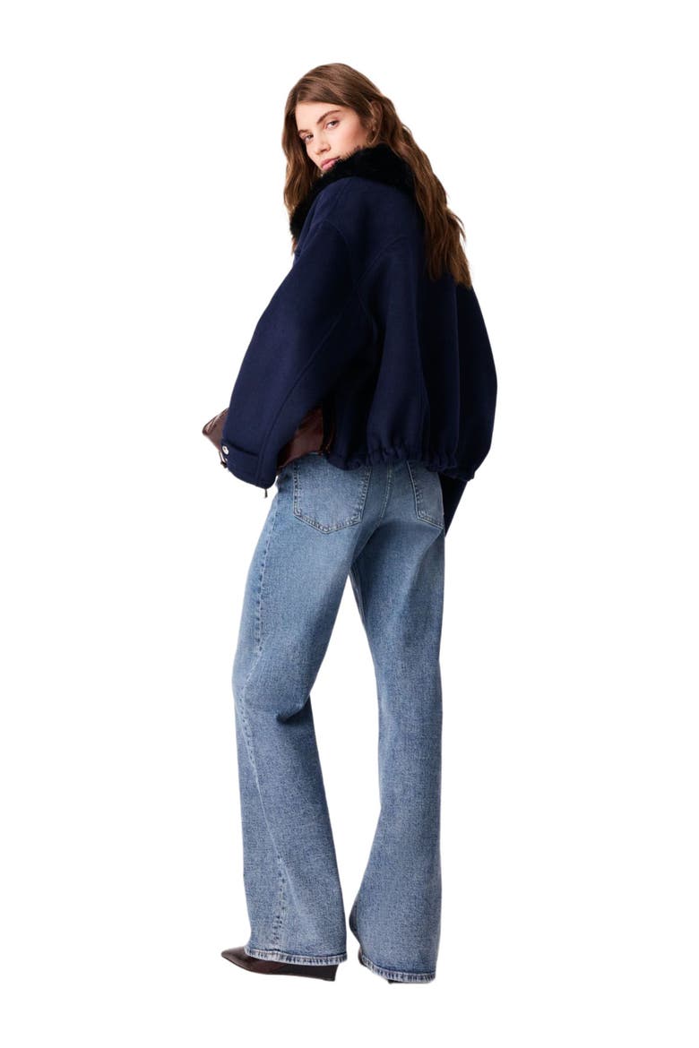 Short double-faced coat, Alternate, color, Navy