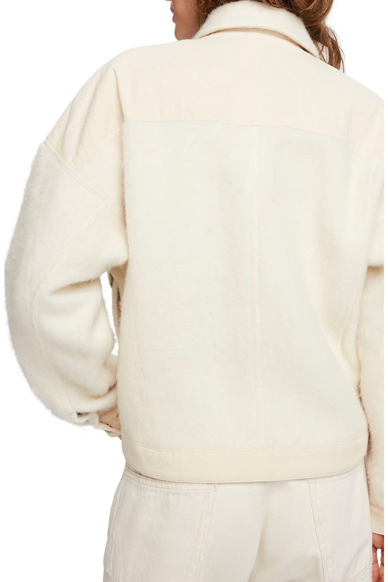 Oversize Wool Blend Trucker Jacket, Alternate, color, ECRU