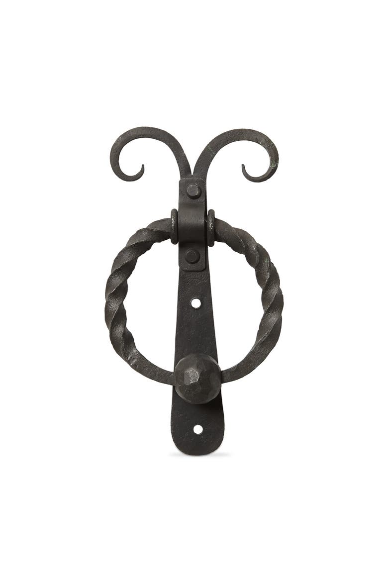Mariposa Black Iron Forged Door Knocker Summer Wall Art, Main, color, Black