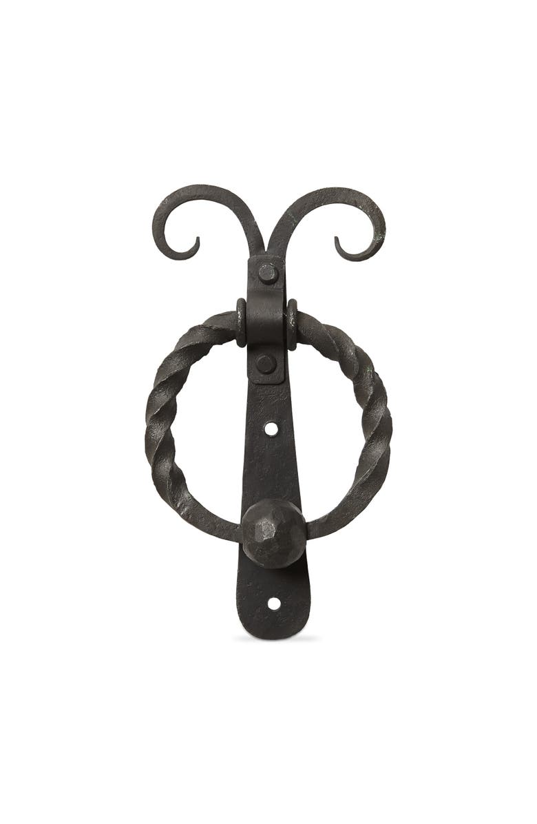 tag Mariposa Black Iron Forged Door Knocker Summer Wall Art, Main, color, 
