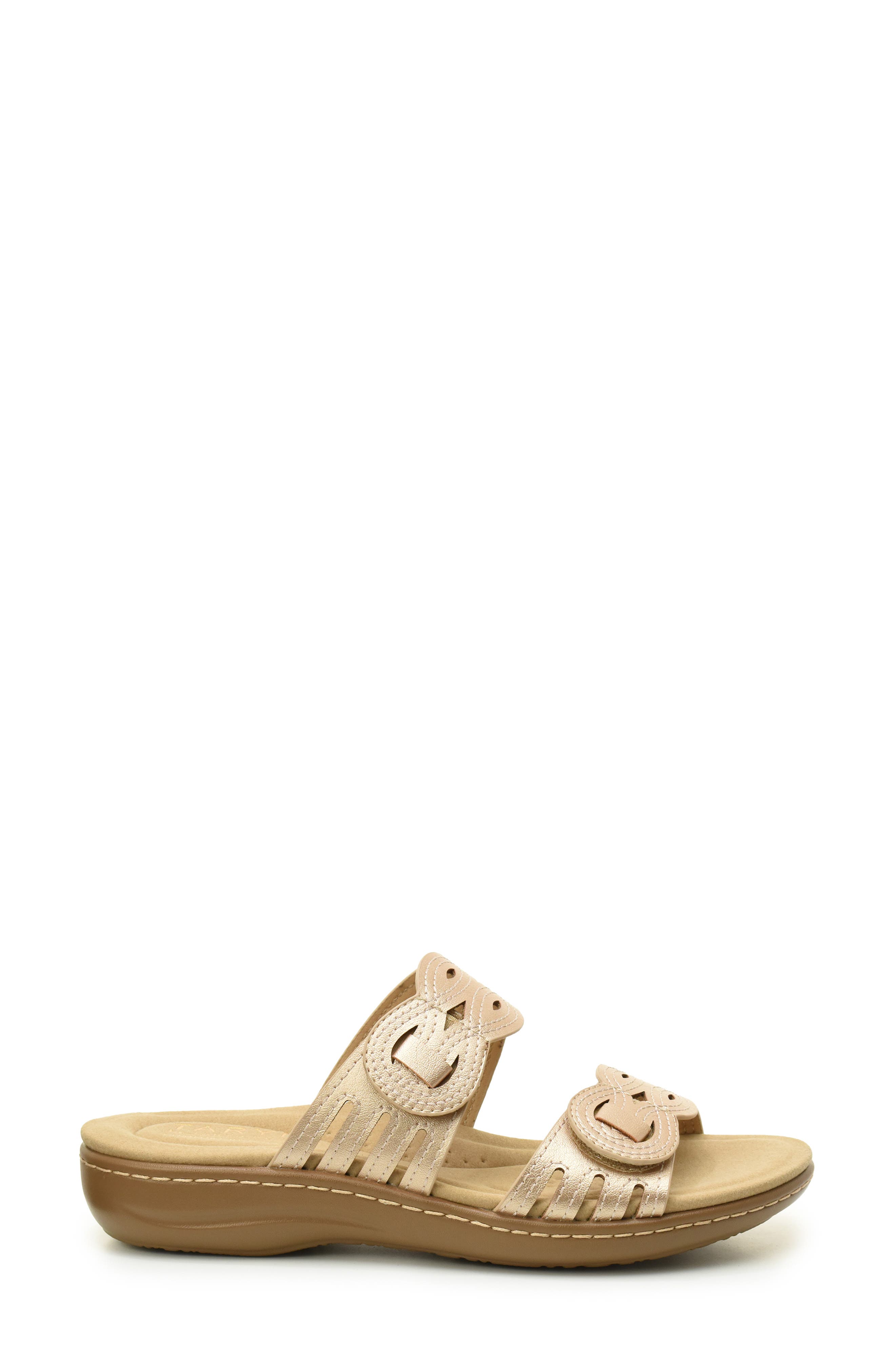 Cutout Slide Sandal, Alternate, color, ROSE GOLD