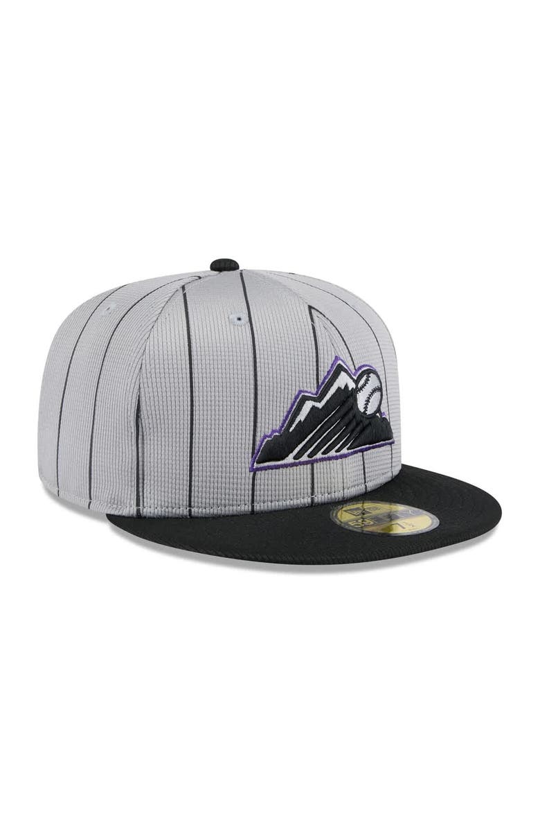 New Era Men's New Era  Gray/Black Colorado Rockies 2025 Batting Practice 59FIFTY Fitted Hat, Alternate, color, 