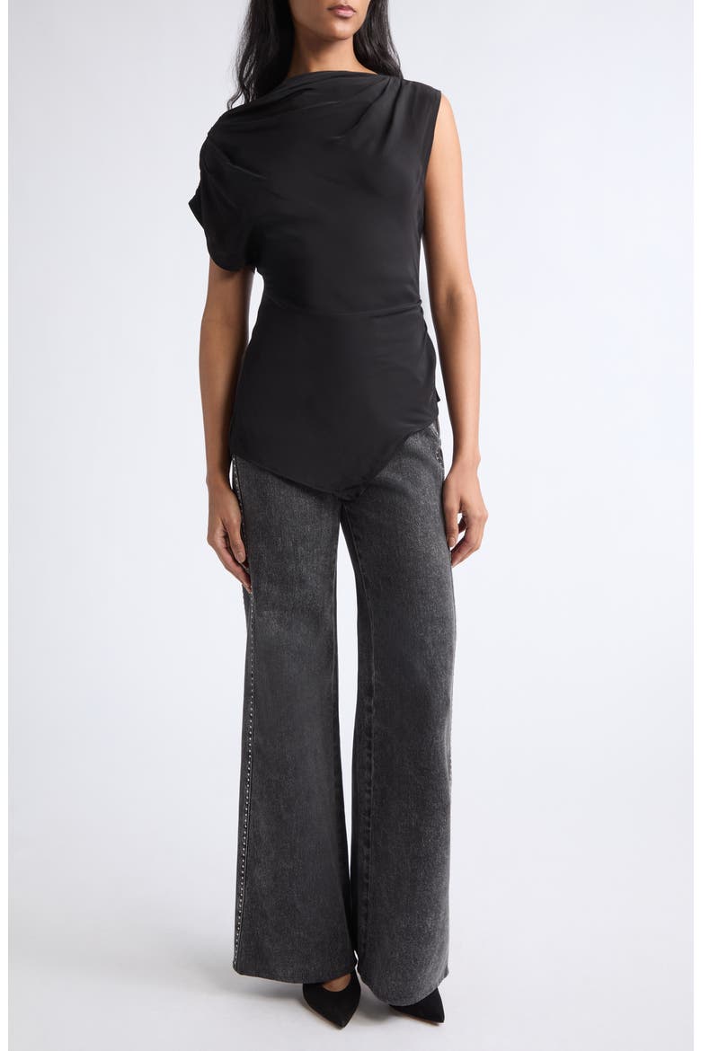 Yvonne Pleat Top, Alternate, color, BLACK