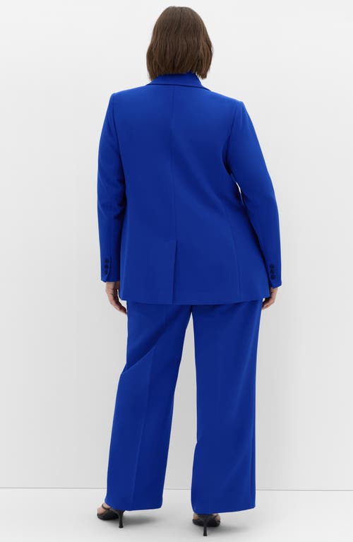 City Chic Alexis Oversize Double Breasted Blazer In Blue