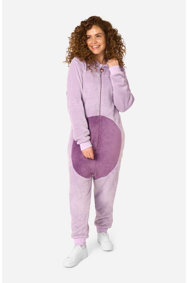 Pokémon Mewto Hooded Fleece Jumpsuit, Alternate, color, LAVENDER