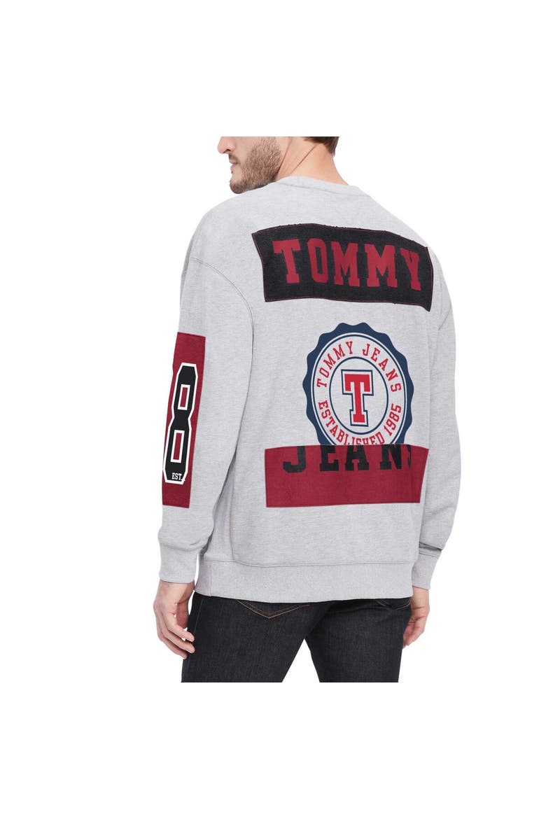 Men's Tommy Jeans Heather Gray Miami Heat Hayes Crew Neck Pullover Sweatshirt, Alternate, color, Heather Gray
