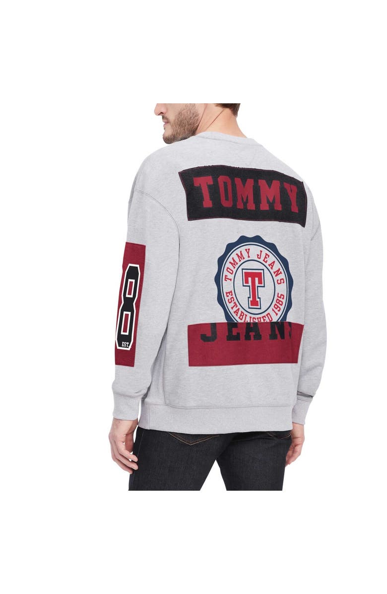 TOMMY JEANS Men's Tommy Jeans Heather Gray Miami Heat Hayes Crew Neck Pullover Sweatshirt, Alternate, color, Heather Gray