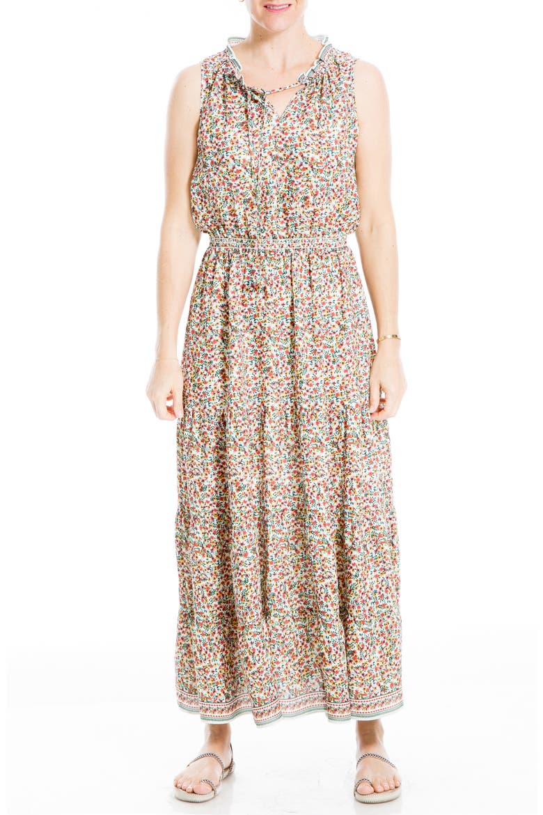 Sleeveless Floral Print Maxi Dress, Main, color, IVCRGLBO