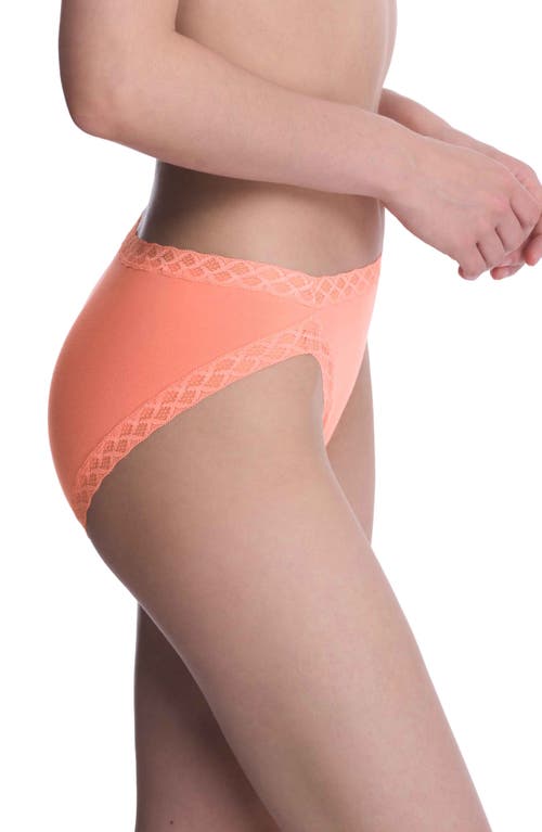 Natori Bliss Lace-trim Cotton French-cut Brief Underwear 152058 In Pink