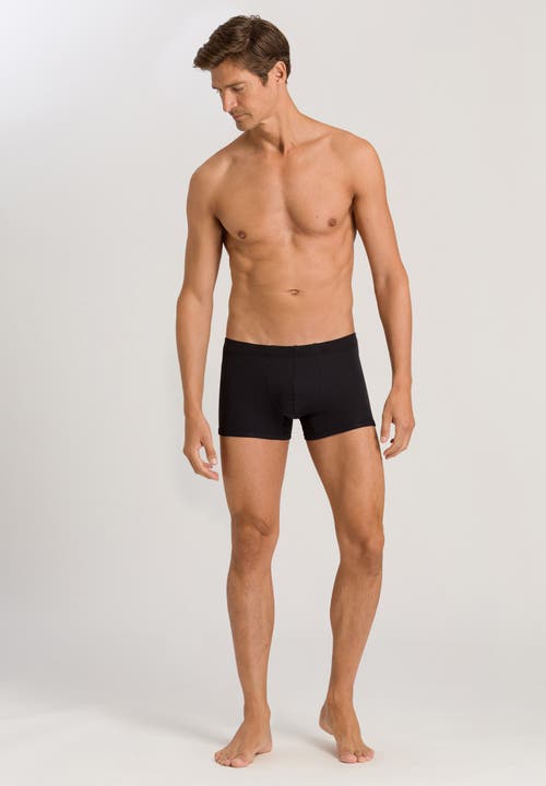 Hanro Sea Island Cotton Boxer Brief In Black