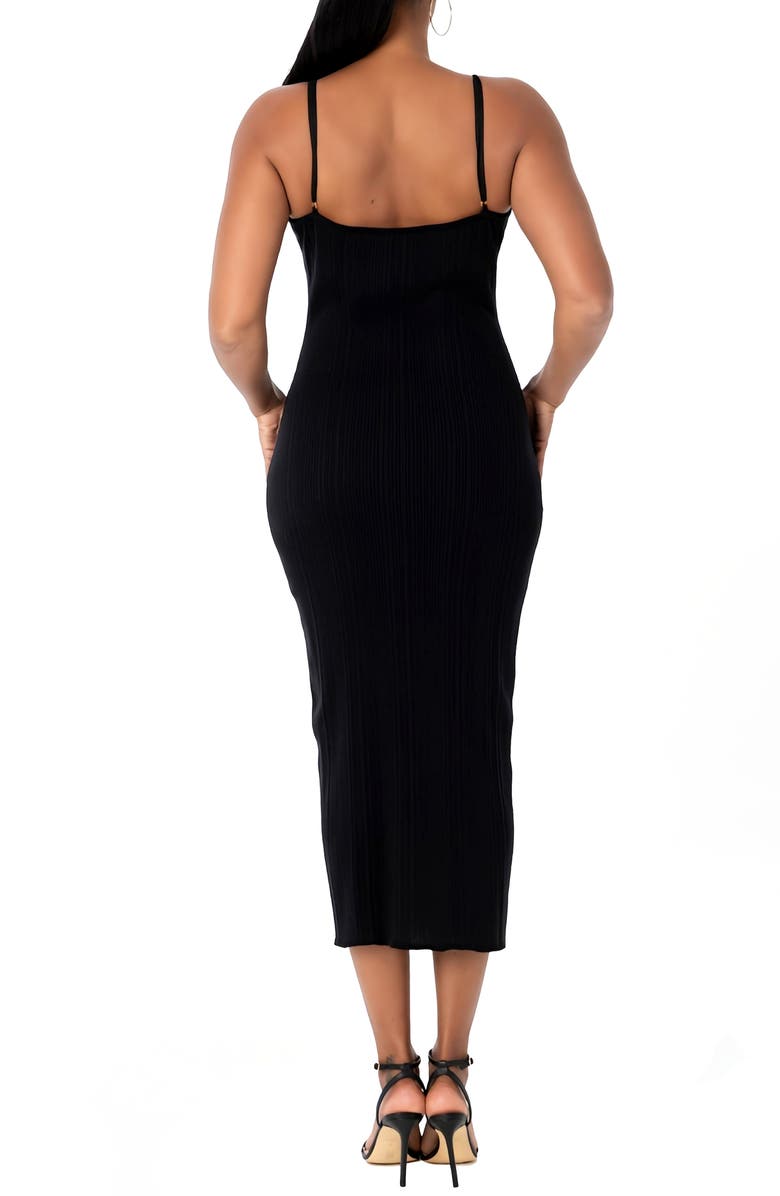 Dai Moda Rib Knit Body-Con Midi Dress, Alternate, color, 
