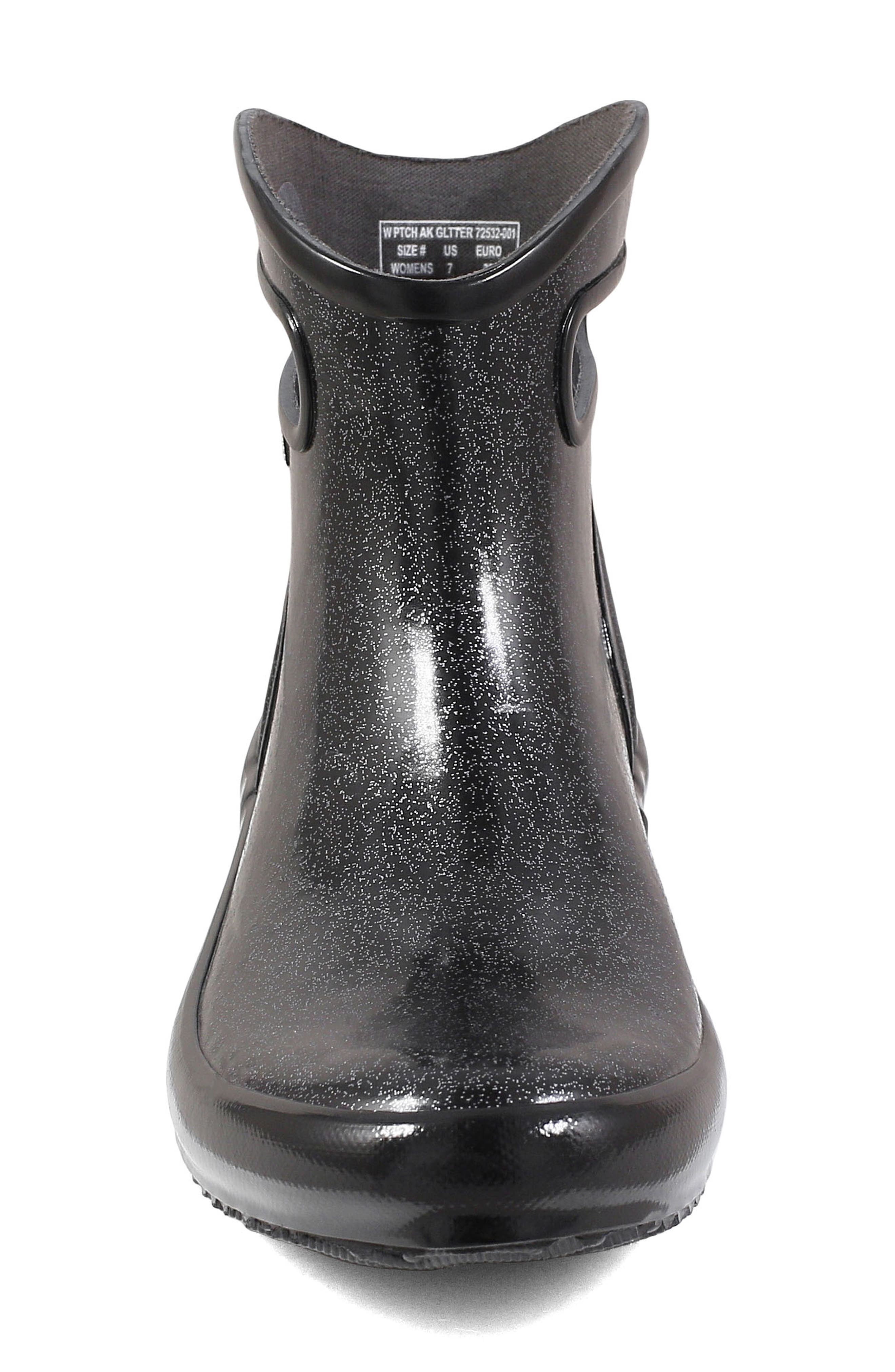 Bogs Glitter Waterproof Rain Boot, Alternate, color, Black