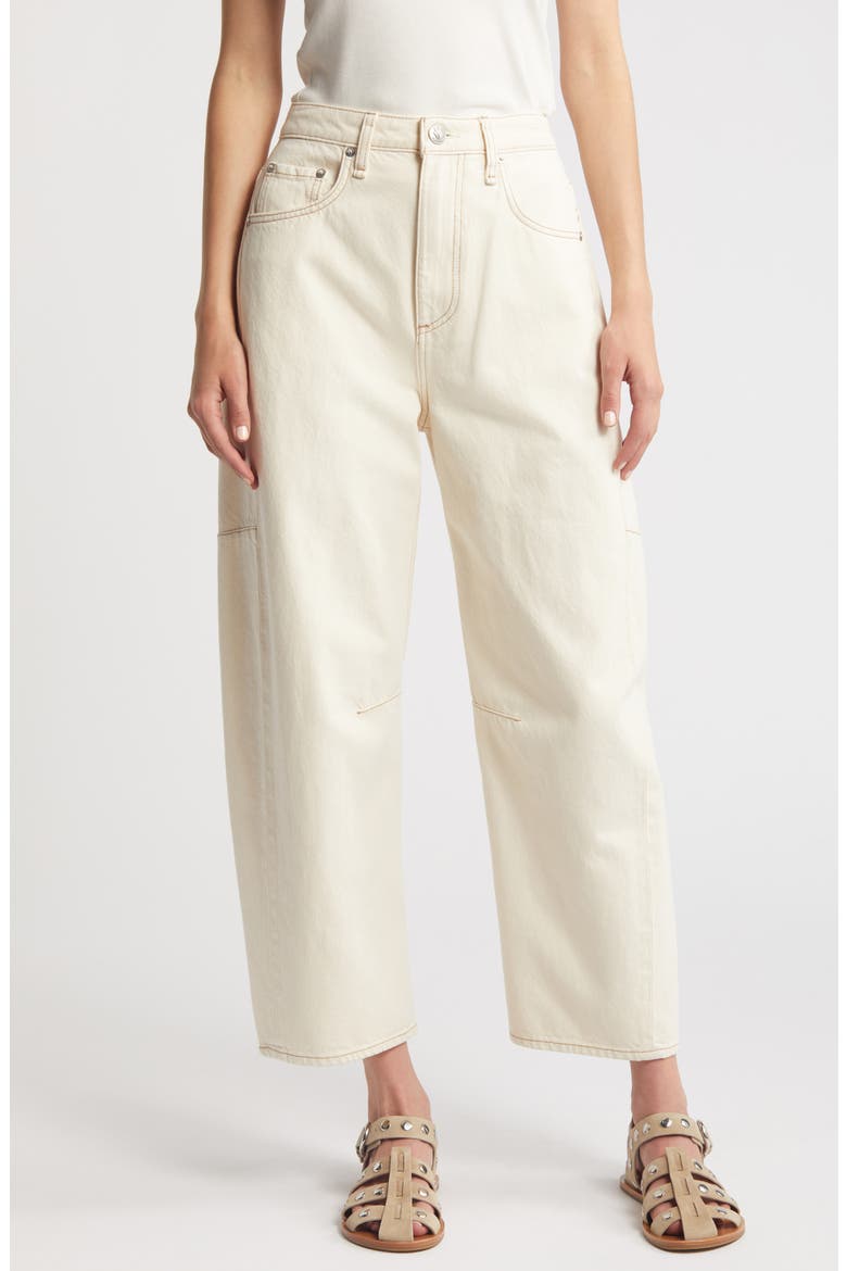 Charlie Organic Cotton Barrel Jeans, Main, color, ECRU
