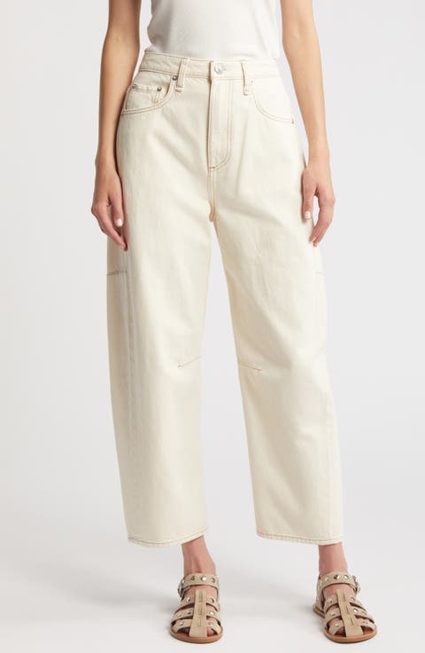 Charlie Organic Cotton Barrel Jeans (Ecru)