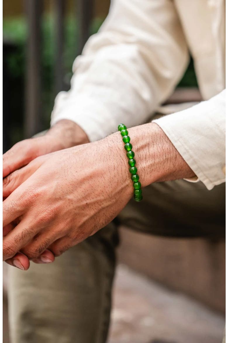 Men's Green Onyx Beaded Bracelet, Alternate, color, GREEN ONYX