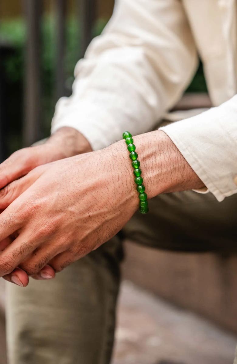 Vincero Men's Green Onyx Beaded Bracelet, Alternate, color, Green Onyx