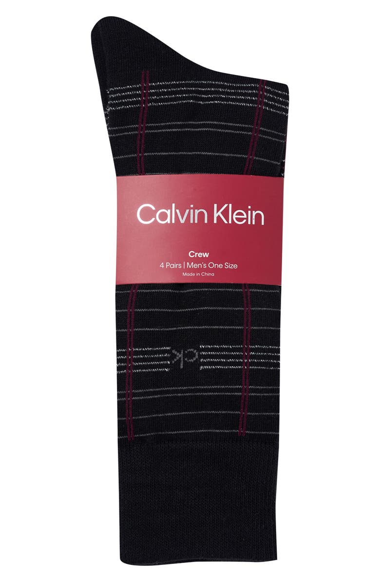 Calvin Klein Assorted 4-Pack Dress Socks, Alternate, color, Black Assorted