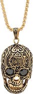 STEELTIME Men's Stainless Steel Skull Pendant Necklace