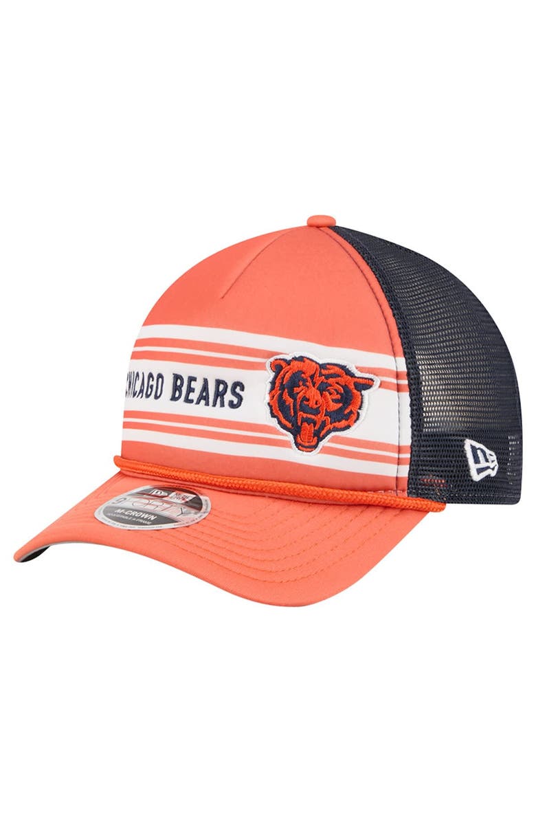 New Era Men's New Era  Orange Chicago Bears Bear Linear A-Frame 9FORTY Adjustable Hat, Main, color, Orange
