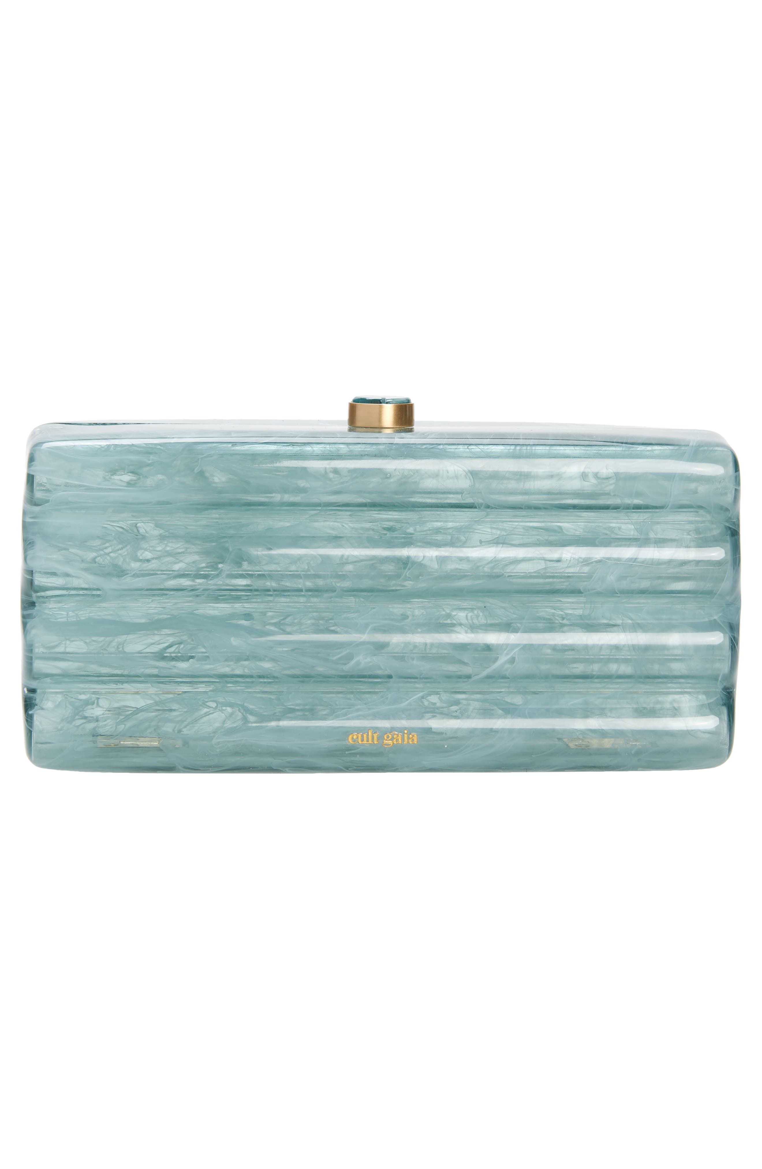 Enid Clutch, Alternate, color, SEA SPRAY