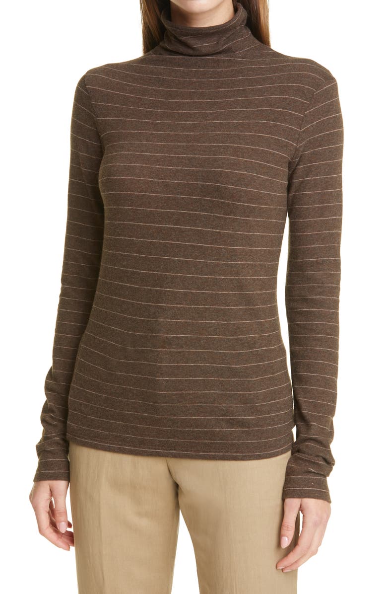 Vince Hazy Chalk Stripe Turtleneck Top, Main, color, 
