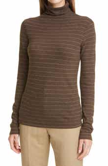 Vince Hazy Chalk Stripe Turtleneck Top