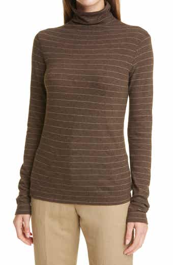 Vince Hazy Chalk Stripe Turtleneck Top