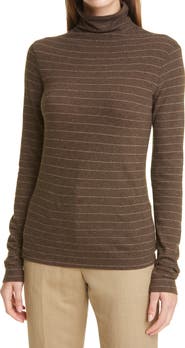 Vince Hazy Chalk Stripe Turtleneck Top