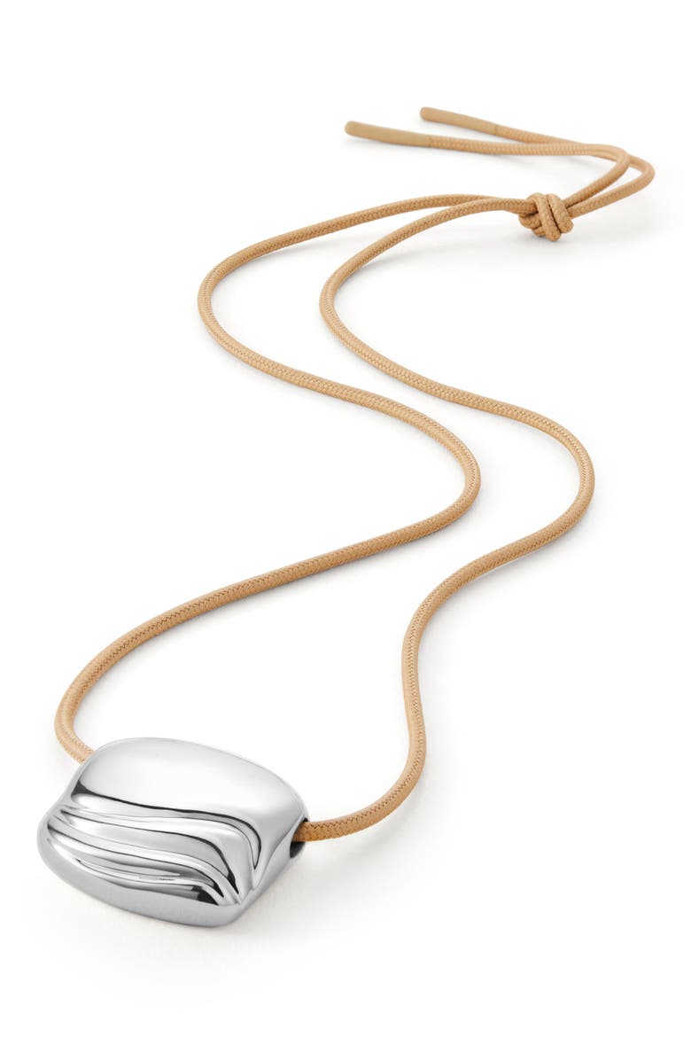 Rue Pendant Rope Necklace, Main, color, HIGH POLISH SILVER