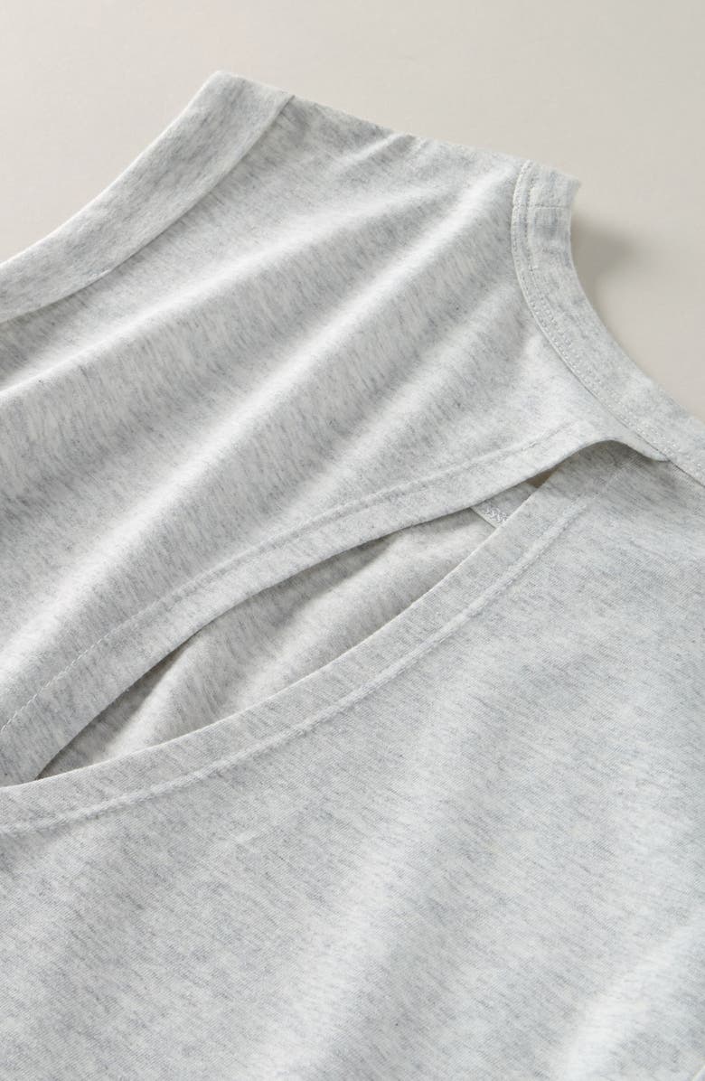 Zella Girl Kids' Breeze Back Tee, Alternate, color, Grey Light Heather