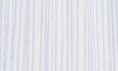 London Times Ruffle Sleeve Tiered Sundress In Chambray/white