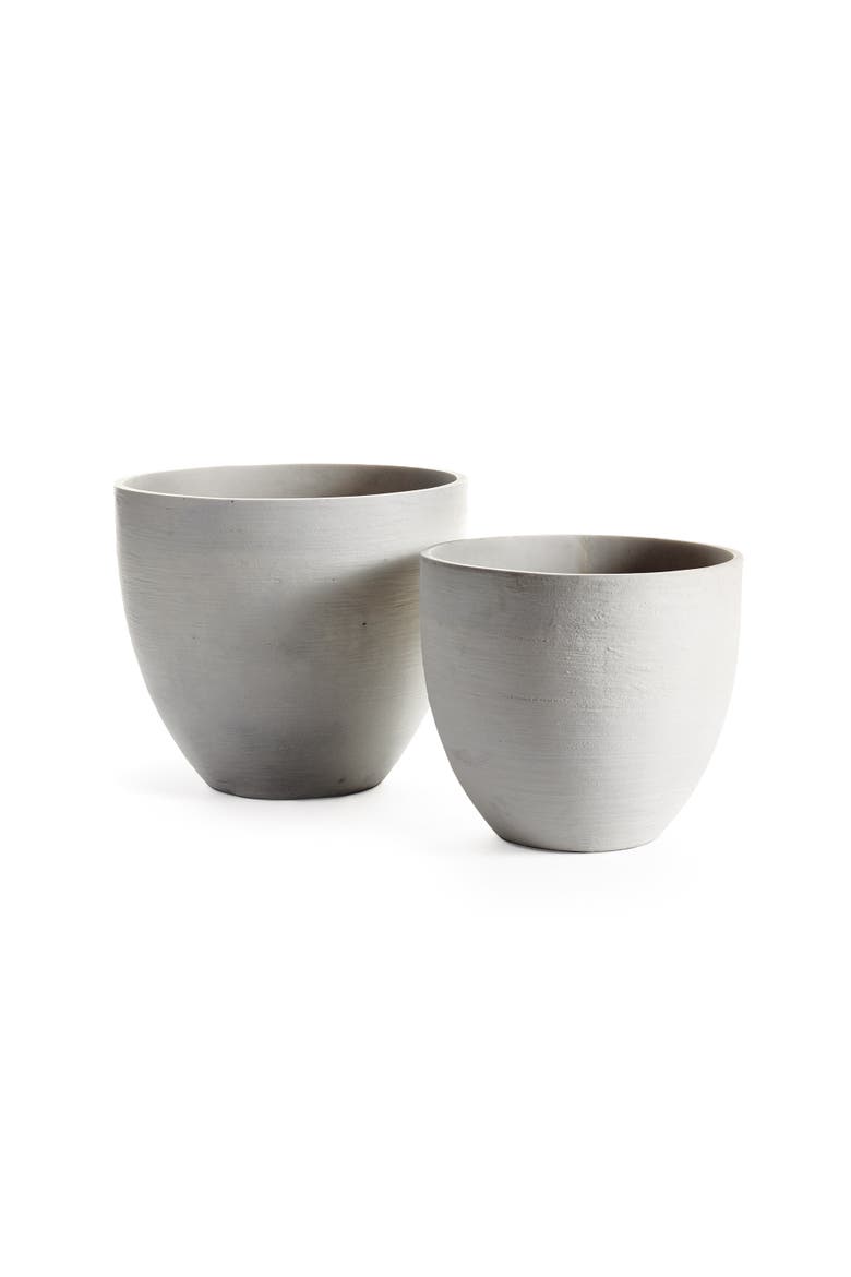 Fibrestone Malibu Tapered Pots, Set of 2, Main, color, White