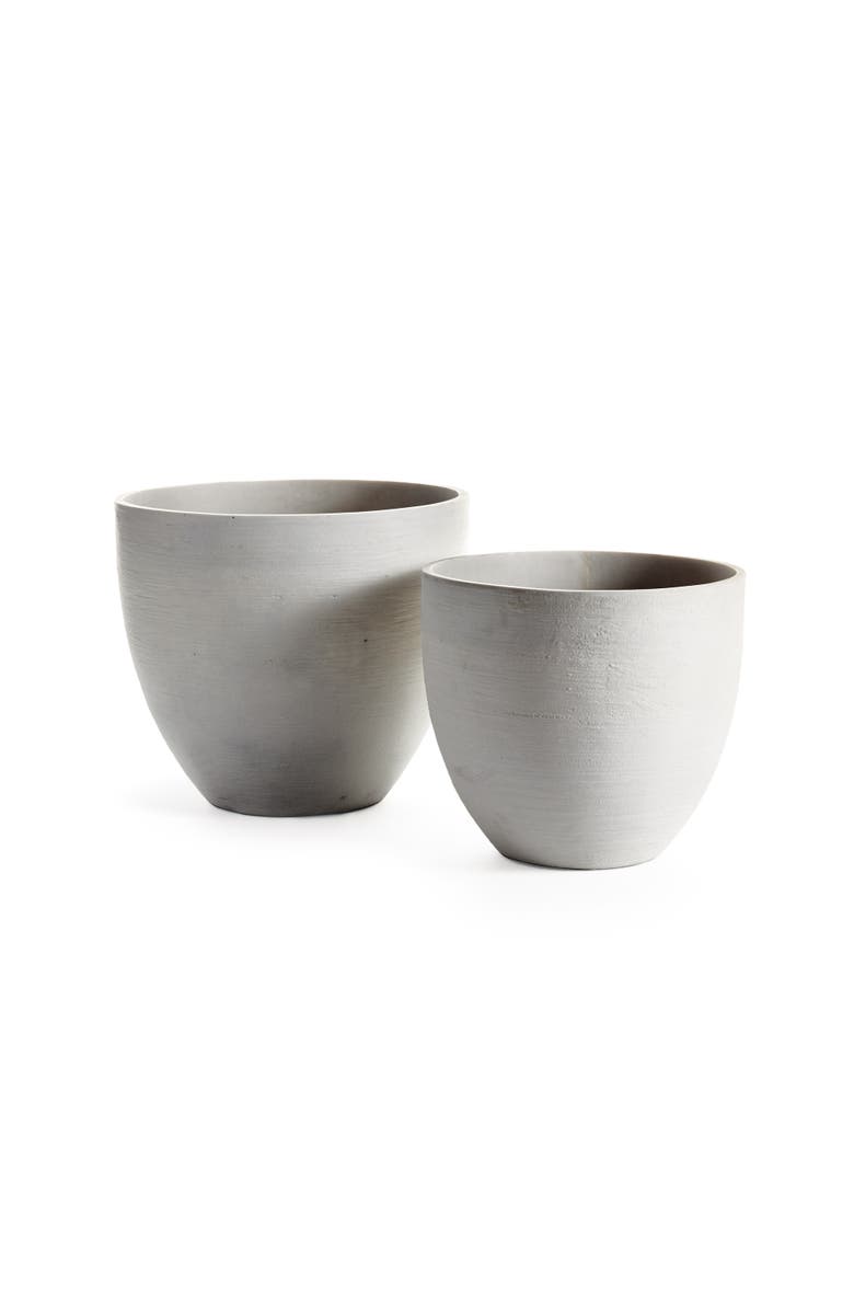 Napa Home & Garden Fibrestone Malibu Tapered Pots, Set of 2, Main, color, White