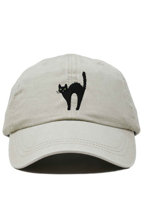 Black Cat Embroidered Casual Hat