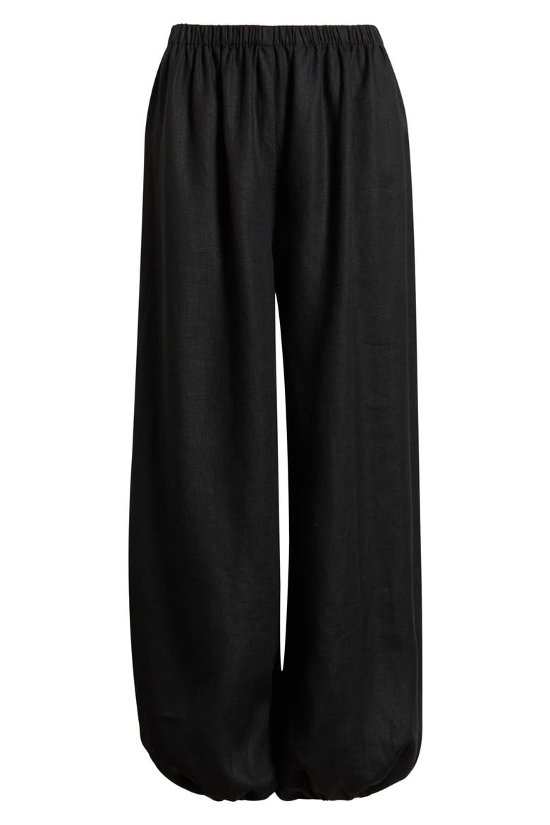 Kortez Balloon Linen Pants, Main, color, BLACK