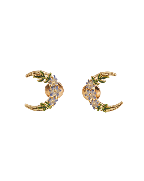 Nightshade Moon Gold Stud Earrings