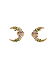 Fable England Nightshade Moon Gold Stud Earrings