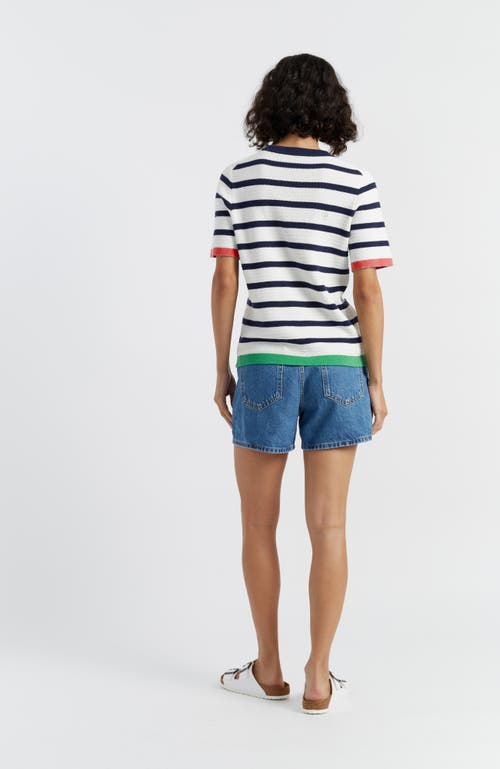 Chinti & Parker Breton T-shirt In Cream-navy