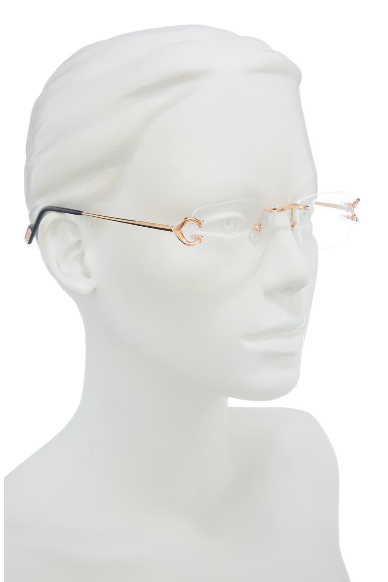 56mm Frameless Rectangular Optical Glasses, Alternate, color, GOLD
