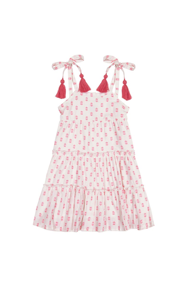 Mer St. Barth Bella Girl's Shoulder Tie Sundress, Main, color, Pink