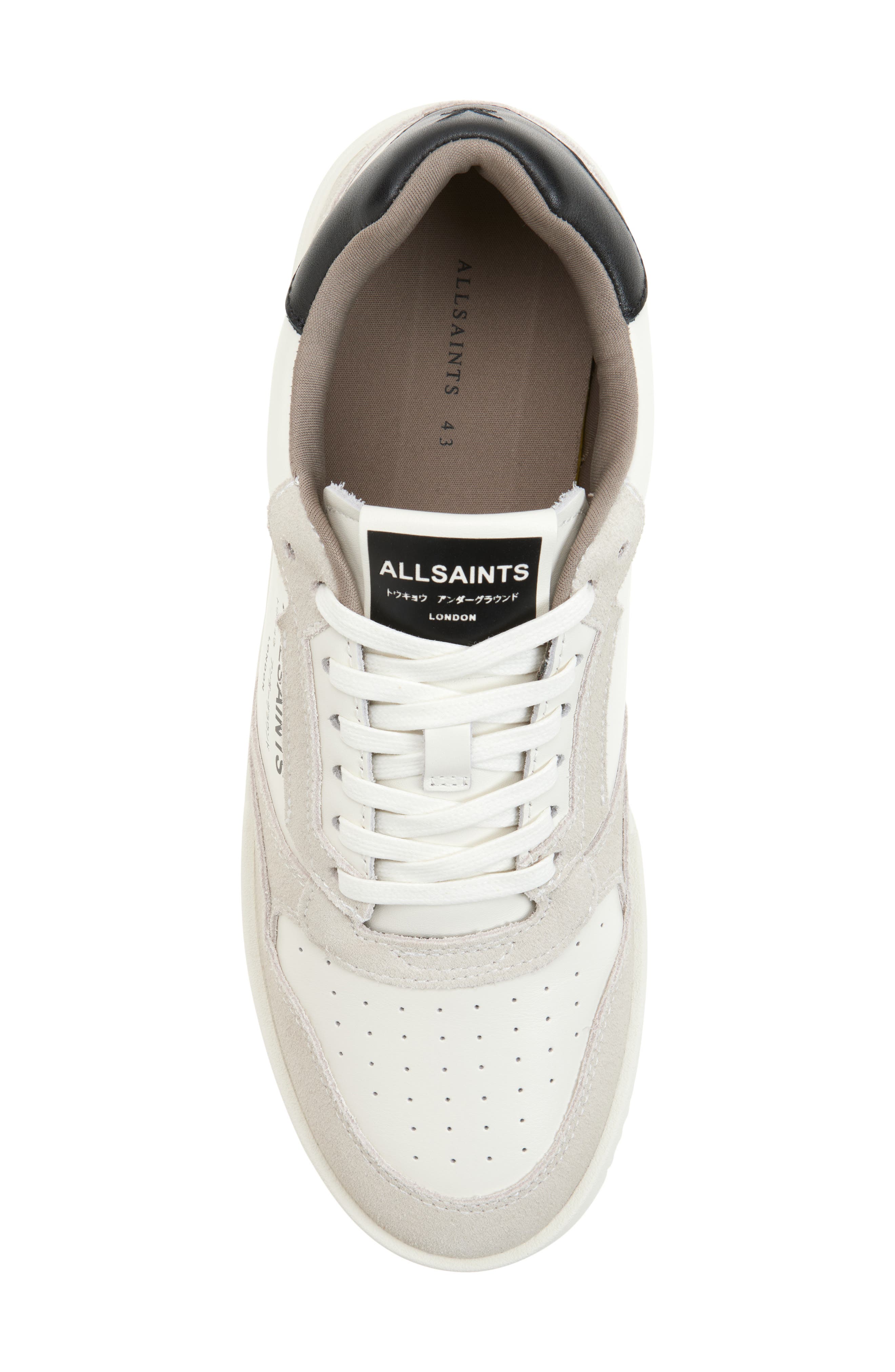 AllSaints REGAN LOW TOP, Alternate, color, Chalk White/Black