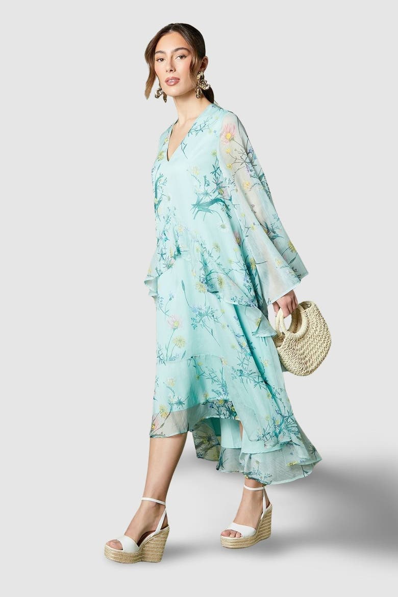 Volume Frill Maxi Dress, Main, color, Sage